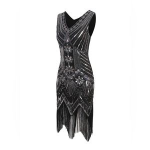 1920s Sequined Fringe Dress